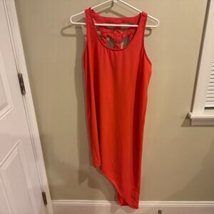 Mossimo Strappy Back Asymmetrical Orange Shift Tank Dress Size Medium